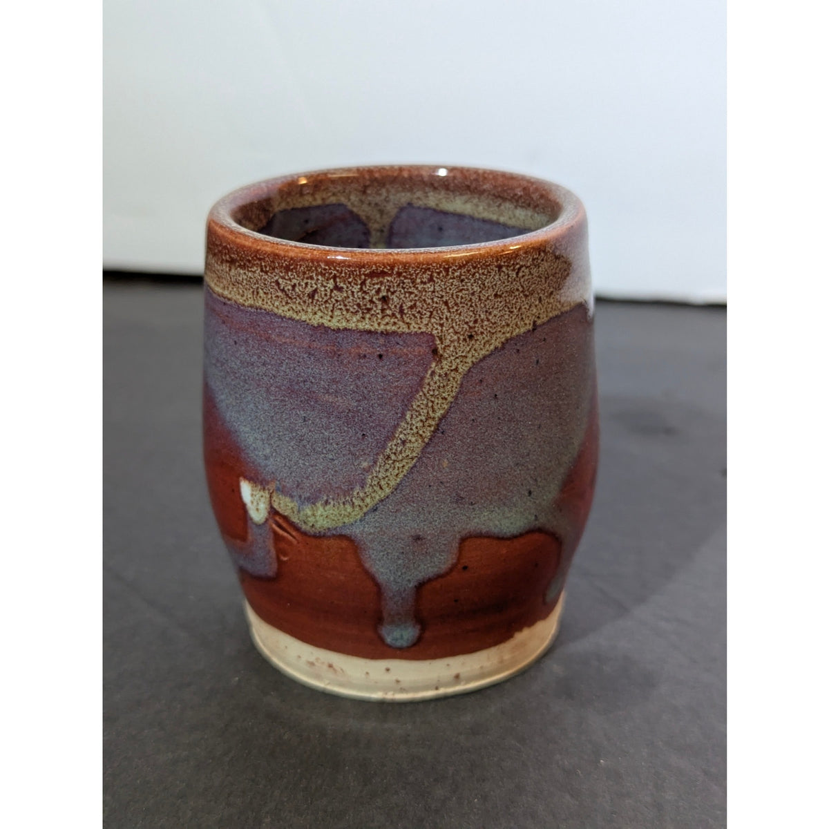 Studio Art Pottery Hand Thrown Glazed Cup Tumbler 3" Earthcore Bohemian Japandi