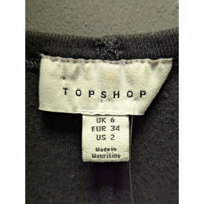 Topshop slouchy scoop neck tank top dark heather gray Size 6 Black Casual NEW