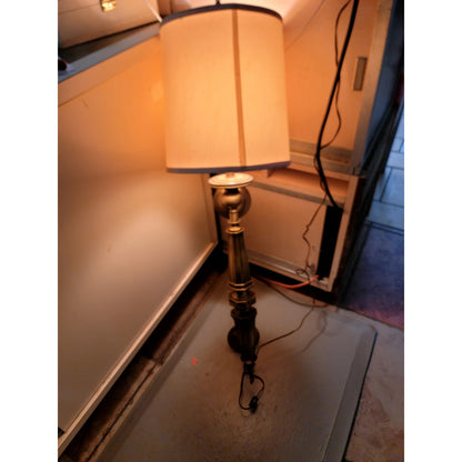 30" Hollywood Regency Pillar Column Double wall mount light fixture Brass Lamp