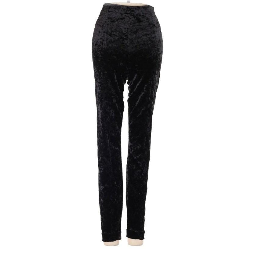 Good american black velvet pants STRAIGHT LEG SIDE ZIP GDPCV79 size 5 / XL