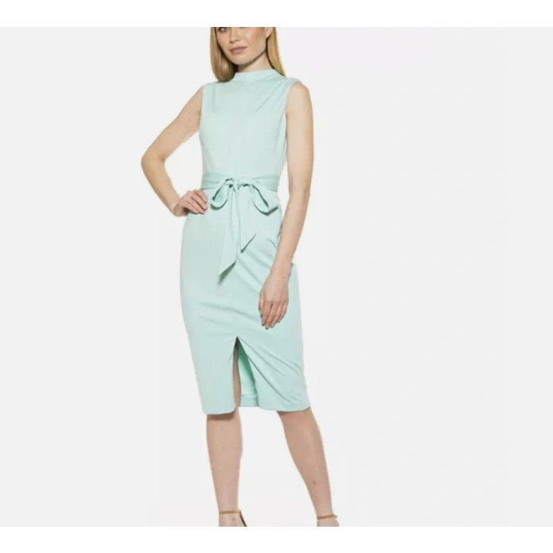 Alexa Admor Size 6 bright blue Sleeveless Belt Dress Casual Career cocktail NEW