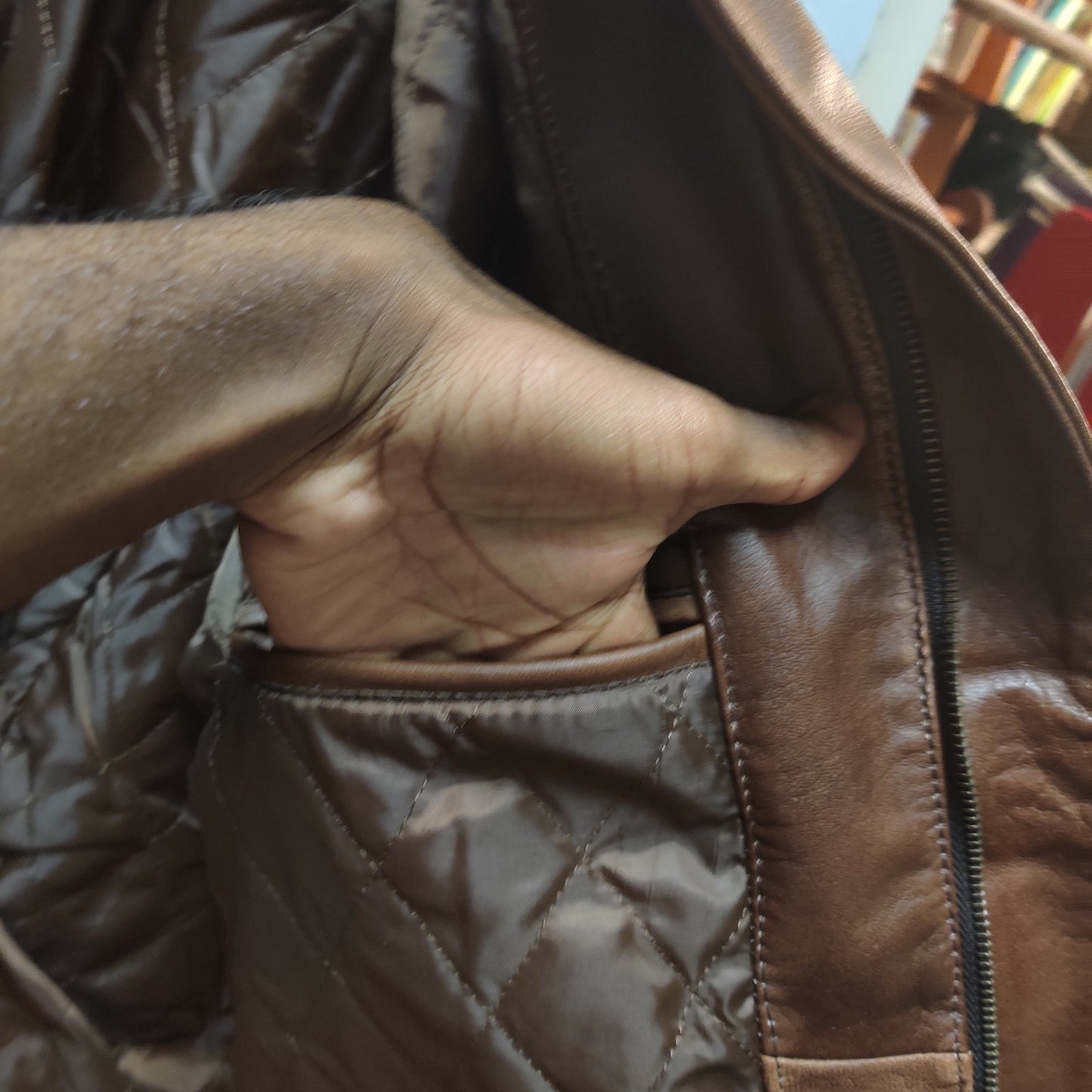 Vintage Absolute Leather Brown Heavyweight Bomber Jacket 3XL Mens Moto Flight
