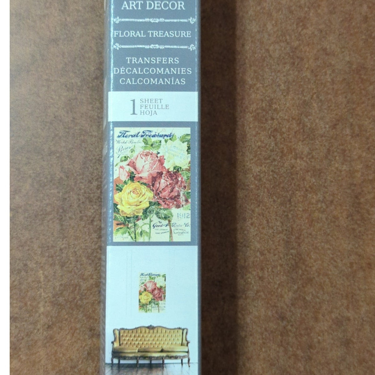 IOD Redesign with Prima Floral Treasure Transfer 24 X 36 French Country Shabby