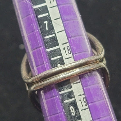 Vintage Sterling Silver Oval Turquoise Southwest Split Shank Ring Size 9 Kingman