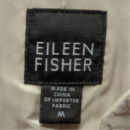 Eileen Fisher Champagne Evening Jacket Cardigan Size Medium Open Front Mandarin