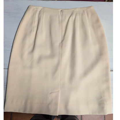 Vintage Ellen Tracy Yellow Wool Wiggle Skirt 8 Quiet Luxury 90s Vintage