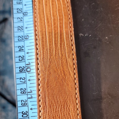 Vintage Dun Dee Brown embossed Snake Ranger Belt Overlay strap gold Size 44
