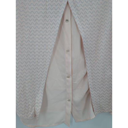 Three Pink Hearts Blush Pink Textured Split Back Tunic Blouse Large NWT