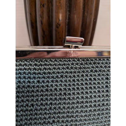 Vintage The Sak Slate Gray Crochet Frame Bag Silver Hardware Y2K