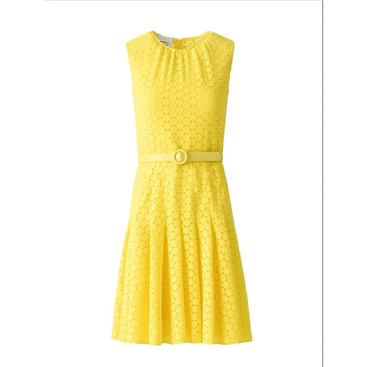Akris Punto Dot Lace Sleeveless Midi Dress Size 6 US in Limone NWT - No Belt