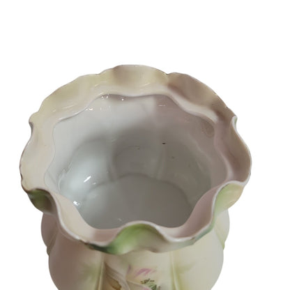 Antique RS Prussia BISCUIT Cracker Jar LAVENDER MORNING GLORY Mold 502 from 1890