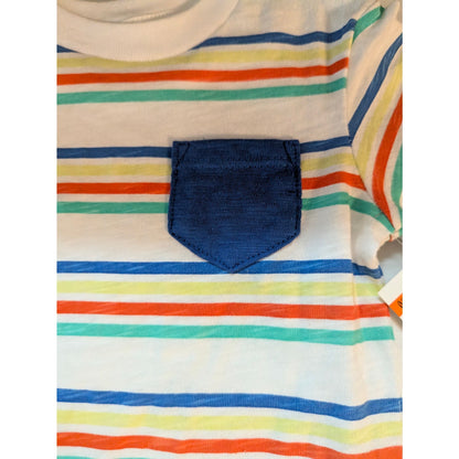 Little Me Baby Boys Striped Short Sleeve Pocket T-Shirt 12 Months NWT