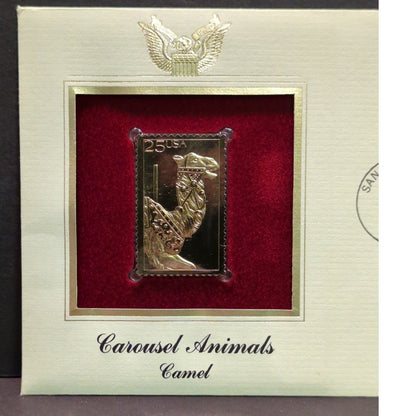 Golden Replicas of United States Stamps Collectible 22kt Gold 1988 CAROUSEL