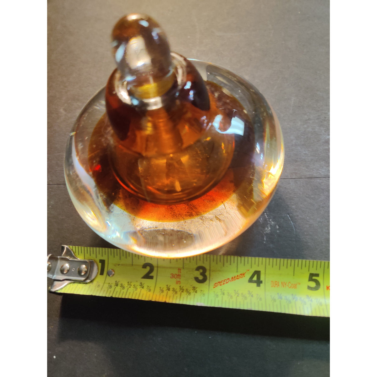 Vintage Houbigant Sommerso Art Glass Perfume Bottle Amber Topaz Signed Base