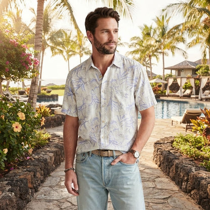 Island Republic Vintage Collection Hawaiian Shirt Short Sleeve 100% Silk Sz XXL