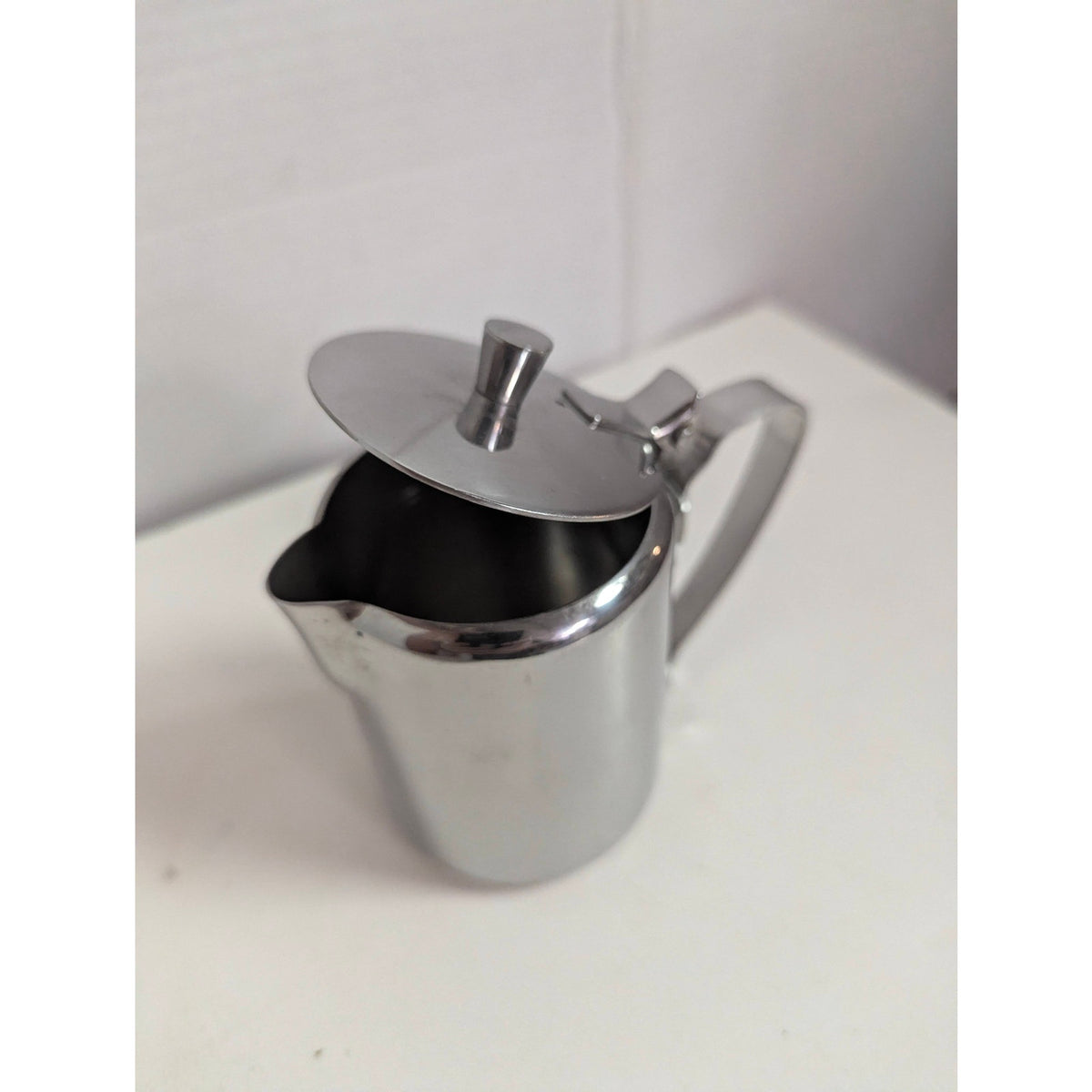 Vintage 18-8 Stainless Steel Lidded Creamer Pitcher Made in Japan