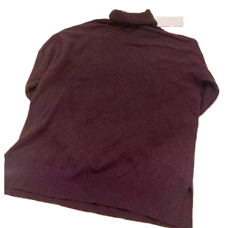 NWT Halogen Cashmere Turtleneck Sweater in Burgundy Stem Size XS/Extra Small