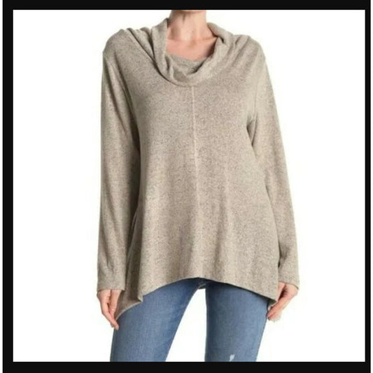 Forgotten Grace Knit Cowl Neck Sweater - Women's Size XL Oatmeal NEW turtleneck