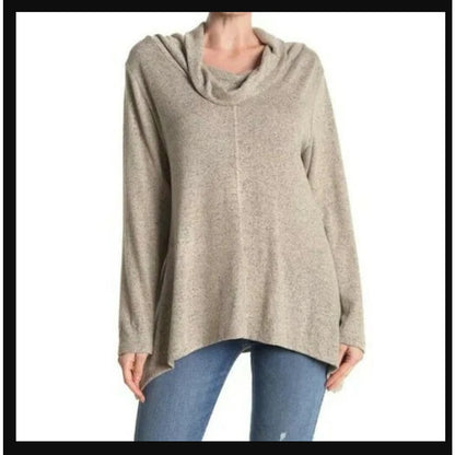Forgotten Grace Knit Cowl Neck Sweater - Women's Size XL Oatmeal NEW turtleneck