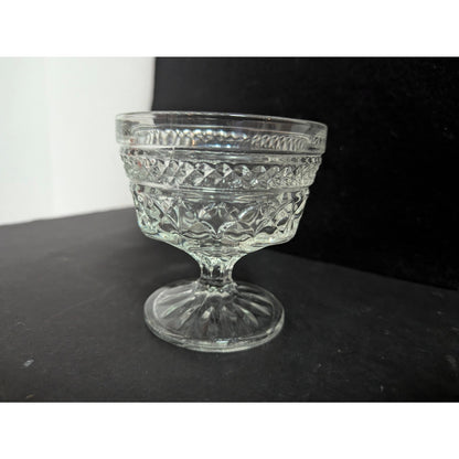 Anchor Hocking Wexford Clear Glass Footed Sherbet Dessert Dish