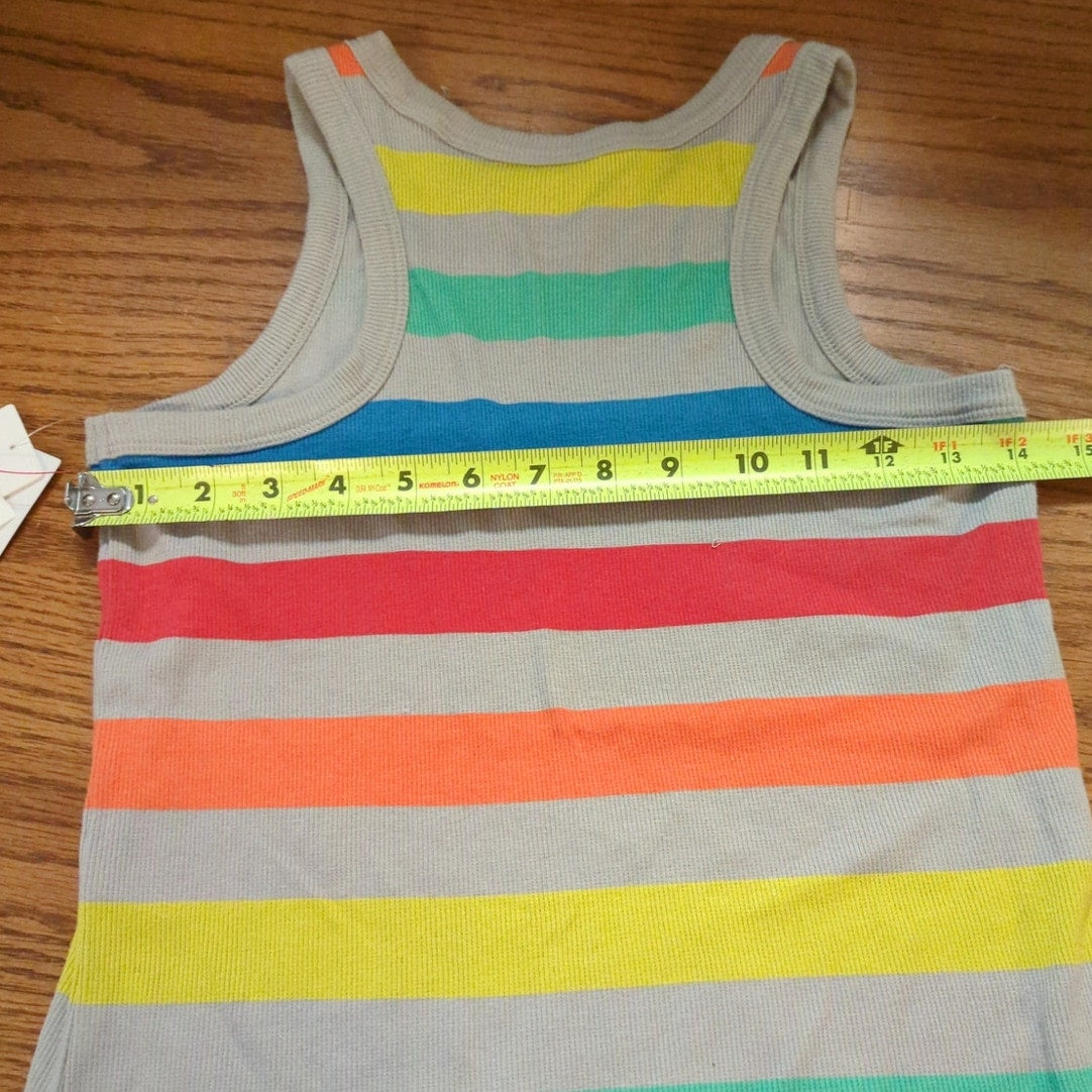 .Nordstrom NWT Rainbow Striped Ribbed Tank Top Extra Large Kids Kidcore