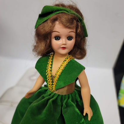 Vintage Emerald May Birthstone Doll 7” Rubber Band Attachment Inside w/ Dome
