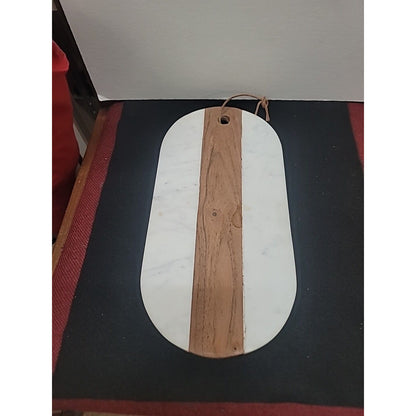 Cheese Meat stone Marble/ Acacia Wood Serving/Cutting Board With Leather Strap