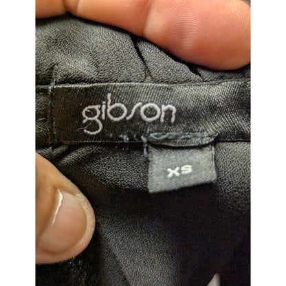 Gibson Black Dress Ruffle Neck Scarf Bow Sleeveless Size XS