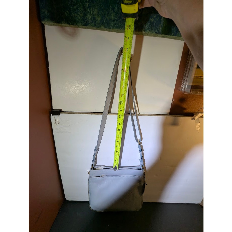 Fossil Preston Small Expandable Crossbody Bag Pastel Blue Leather NWT Travel