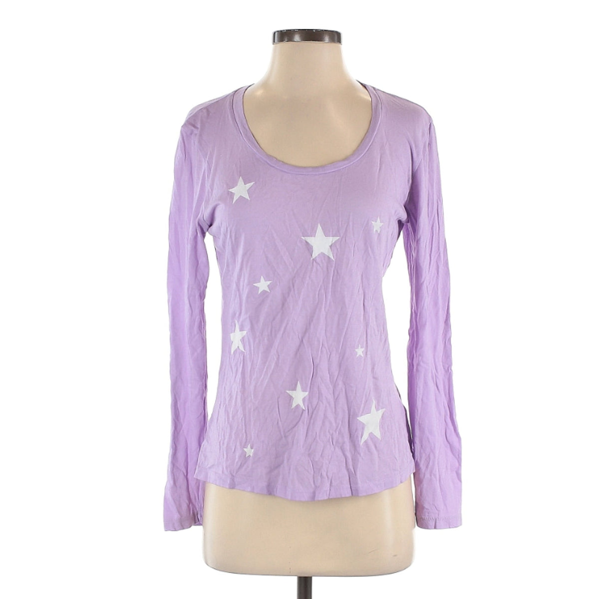 Sundry Purple and White STARS Long Sleeve T-Shirt extra-small MSRP $79 LAYERING