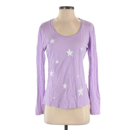 Sundry Purple and White STARS Long Sleeve T-Shirt extra-small MSRP $79 LAYERING