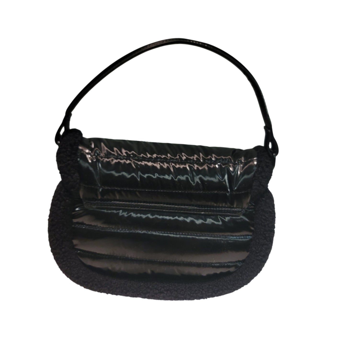 Pajar Canada Quilted Sherpa Trim Puffer Bag Purse shoulder Black NO STRAP