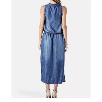 standards & practices denim dress sleeveless cinch waist midi Size 2X NEW