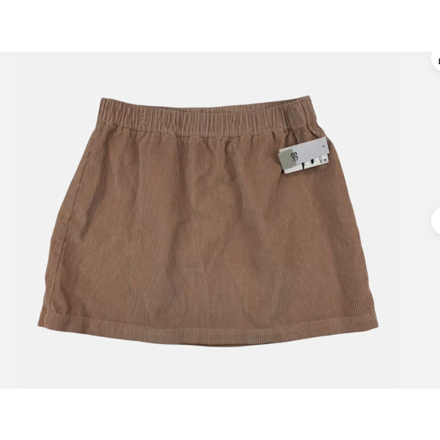 BP Elastic Waist Pull-On Corduroy Mini Skirt In Tan Nougat NEW MEDIUM
