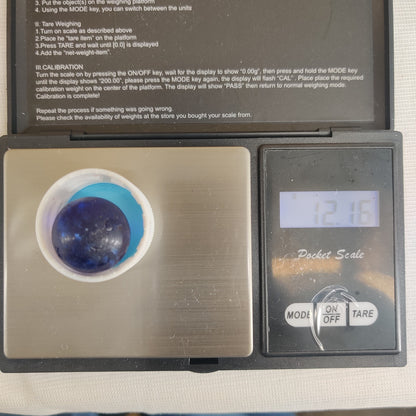 german Mica large marble handmade 3/4" blue glass
