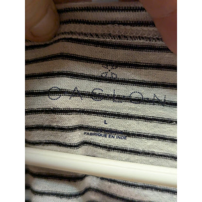 Caslon lightweight Size Large Blue white striped short sleeve scoop neck Shirt
