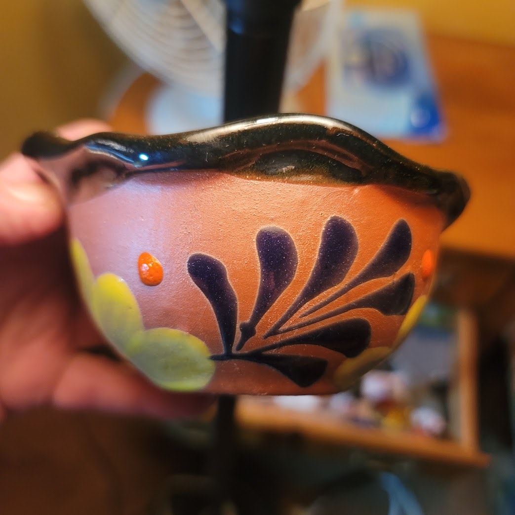 Handpainted Talavera Mexican Pottery Clay Salsa Bowl Cazuelita Salsera Sauce