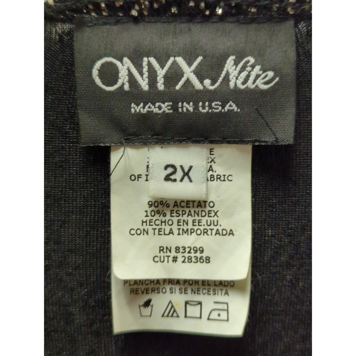 Vintage Onyx Nite Glitter Top Cardigan Set 90s Whimsigoth Metallic Black 2X