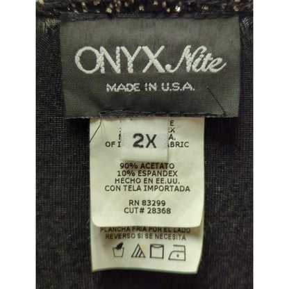 Vintage Onyx Nite Glitter Top Cardigan Set 90s Whimsigoth Metallic Black 2X