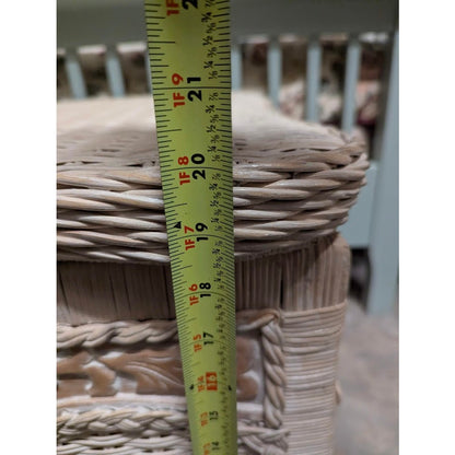 Secondhand Sandies: White washed wicker trunk storage box blankets