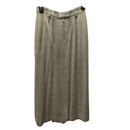 Vintage Plaid Wool Midi Skirt Small Academic Quiet Luxury 90s Vintage equestrian