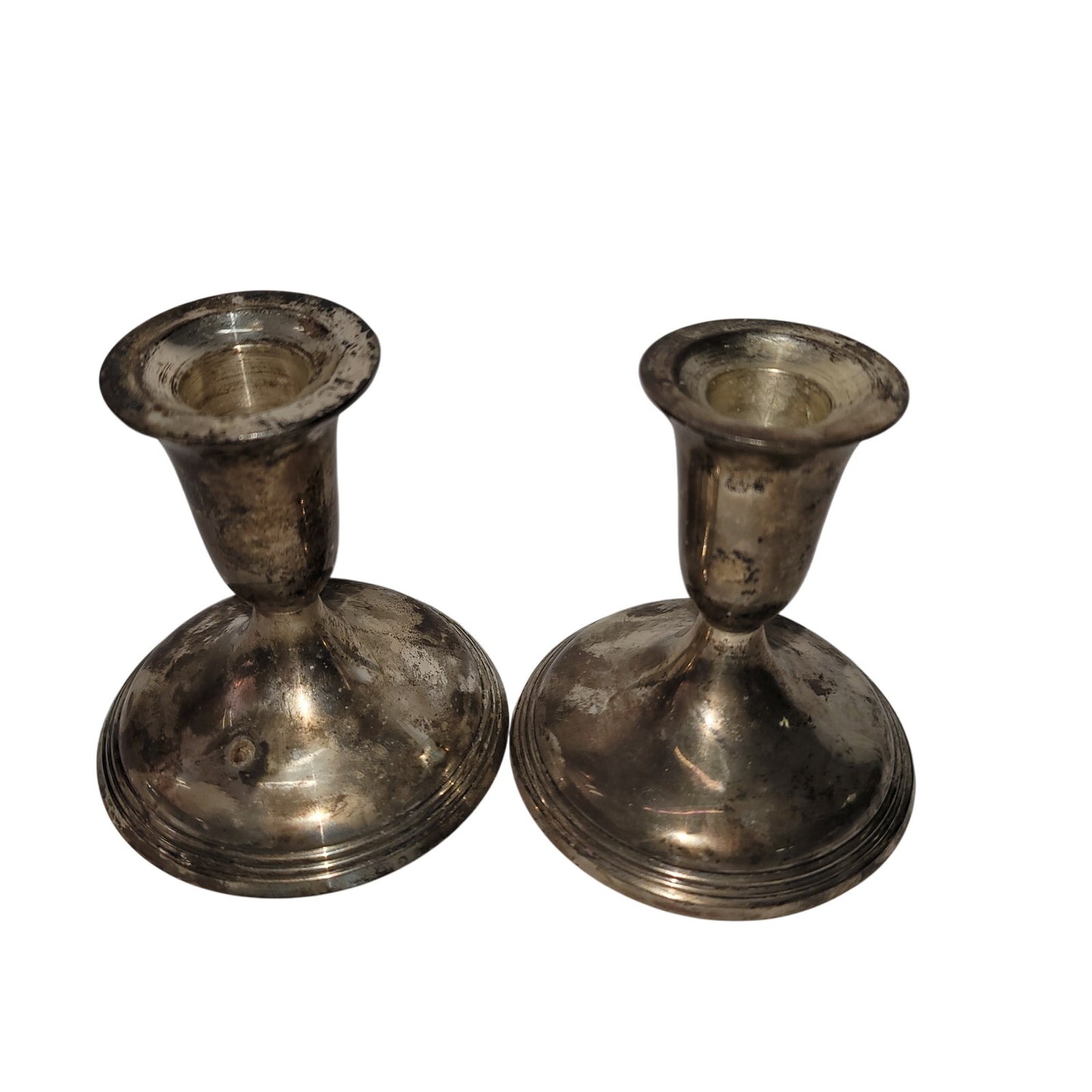 Pair 4.5" silver Short candlesticks India