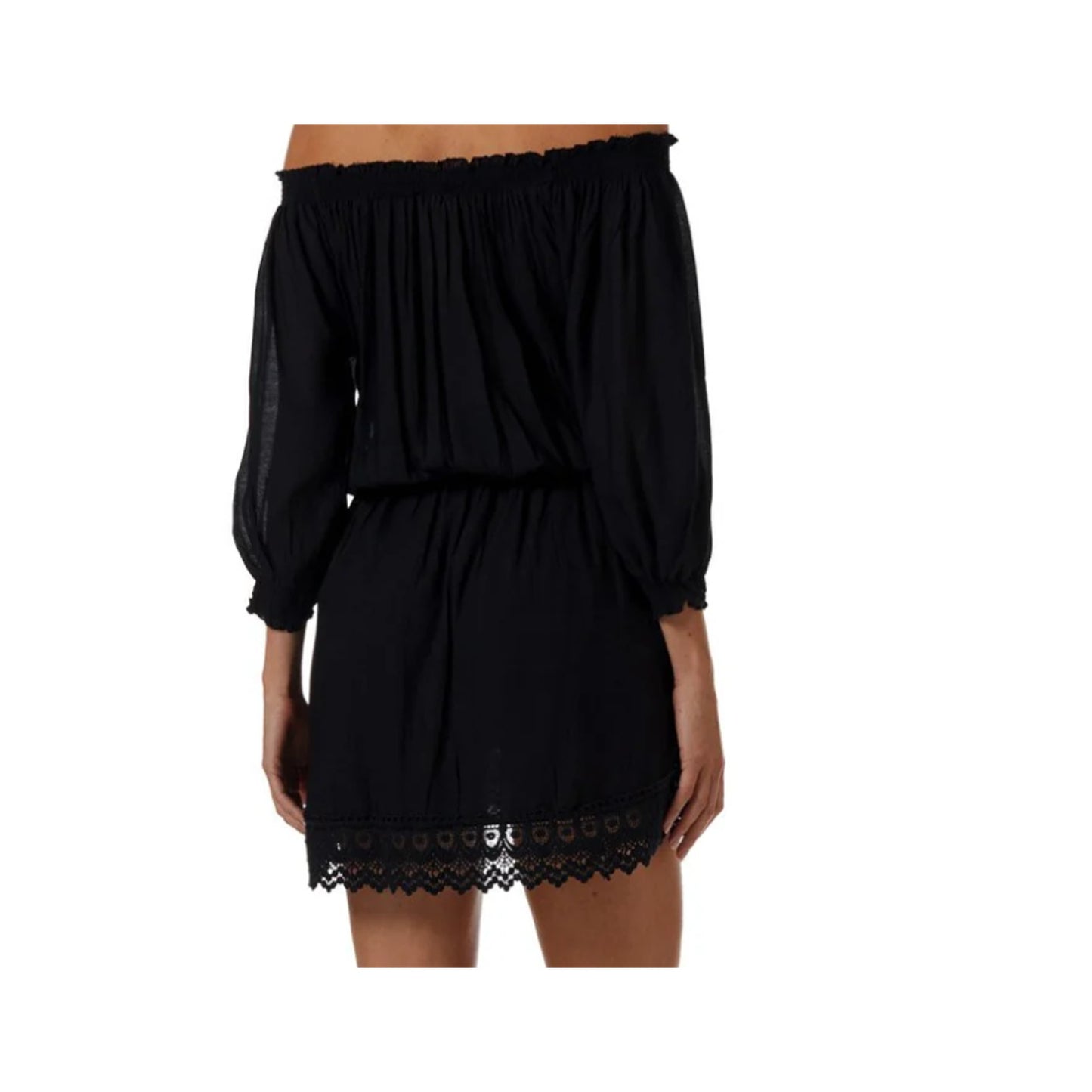 Melissa Odabash Black Ivy Cover Up Dress Size Small Beach Club Travel NEW $216