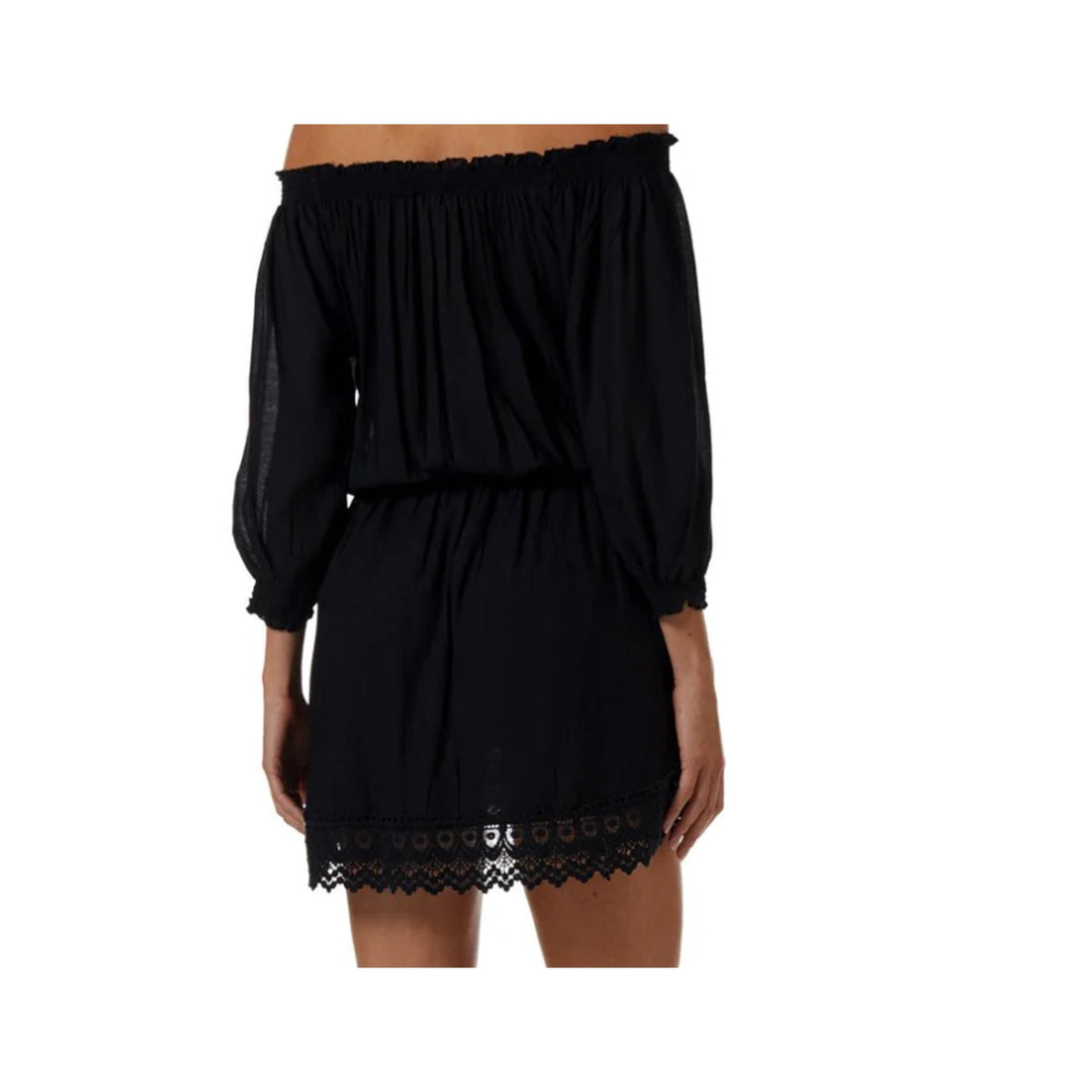 Melissa Odabash Black Ivy Cover Up Dress Size Small Beach Club Travel NEW $216