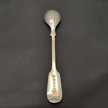 Antique William Page & Co Silverplate Salt Spoon Crown Fan Hallmarks