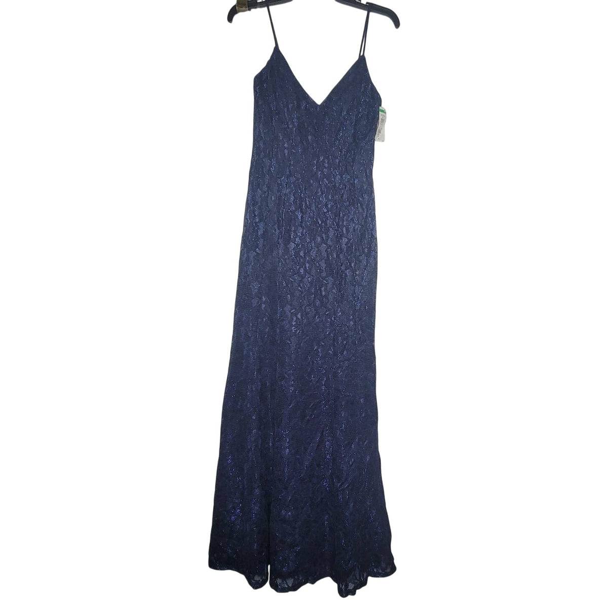Jump Dress Dark Blue Size 1/2 Maxi Spaghetti Straps Embroidered Overlay Lined