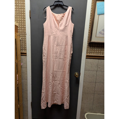 Eliza J Blush Pink Draped Faux Wrap Formal Maxi Gown Plus Size 18 Evening NWT