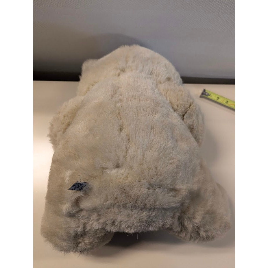Vintage 1988 Christmas Playful Plush Teddy Bear Light Gray Stuffed Animal