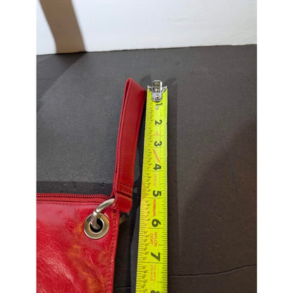 Hobo Alice Red Smooth Leather Zip Wallet Wristlet Clutch Y2K Boho Minimalist