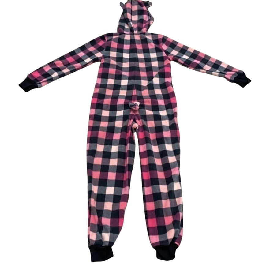 Tucker + Tate Pink Rouge Reindeer kids hooded one piece Sleepwear holiday NEW